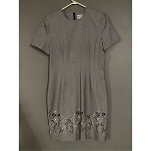 Kasper A.S.L Women's Dress  Short Sleeve Embroidered Flower Design Size 10P